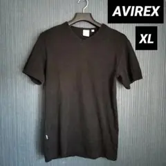 AVIREX ブラック Vネック Tシャツ XL