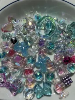 N4-2 ビーズ　アクリル　シリコン　手書き　ストラップ