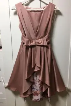 Bo Doreのフォーマルドレス　サーモンピンク・オーバースカート付き