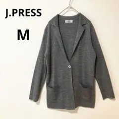 J.PRESS ジェイプレス M ウール混 ニット テーラードジャケット グレー