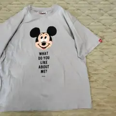 ミッキー　コカコーラ　75周年　記念Tシャツ　グレー　L　古着　半袖