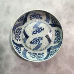 古伊万里 染付 蛸唐草 小皿 江戸時代 骨董 アンティーク 金継ぎ 豆皿