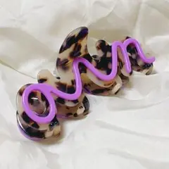 べっこう パープル ヘアクリップ