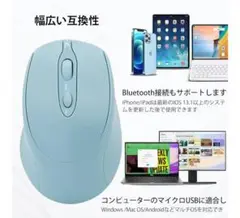 Wonzir ワイヤレスマウス Bluetooth 静音 無Type-C充電式