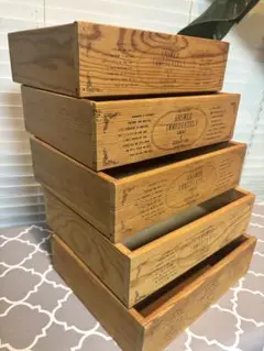 木箱　雑貨店にて購入　5箱セット　インテリア　収納　お片付けBOX