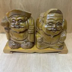 木彫り　恵比寿さん　大黒天さんセット