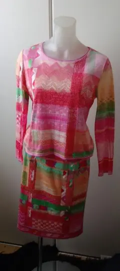 ★美品★LEONARD★総柄★長袖★セットアップ★ピンク★
