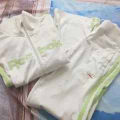 Mサイズ■Reebok■リーボック　白系ジャージ上下　セットアップ　春　女子古着