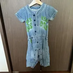ジャンクストア　デニム半袖ロンパース80