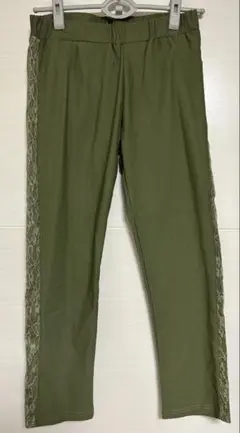 【セイユウ】（XL）カーキパンツ サイドレースパンツ
