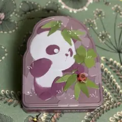 空き缶　パンダデザインの蓋付き缶