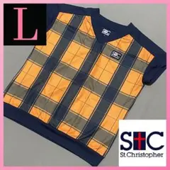 セントクリストファーSTC テニスウェア チェック柄シャツ L