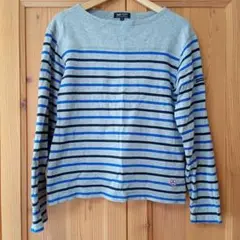BEAMS HEART M グレー ストライプ 長袖カットソー　状態良好