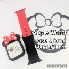 新品 未使用 AppleWatch ケース ＆ バンド 40mm 41mm 赤黒