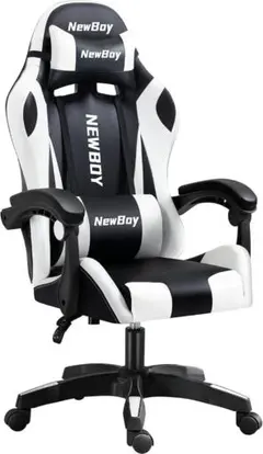 ゲーミングチェア gaming chair オフィスチェア オットマン 白 黒