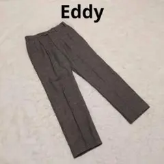 Eddy センタープレススラックス M ダブルタック アルパカ混 千鳥柄 個性的