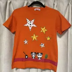 LOVERS HOUSE オレンジ Tシャツ 星 パンダ