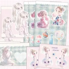 紙ものセット♡夢みる夏の日/紙モノ おすそ分けファイルにも