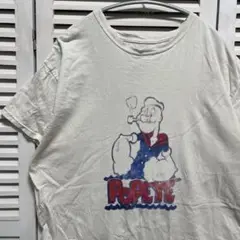 キャラ Tシャツ 古着 白 ポパイ POPEYE アメコミ コミック アニメ