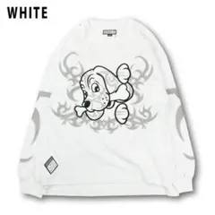 ガルフィー 白 長袖Tシャツ ロンT