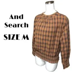 And Search ブラウス コットンシャツ チェック柄 長袖