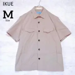 メンズ ワークシャツ 半袖 ベージュ サイドベンツ M