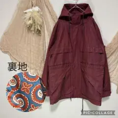 lifetime 【M】 マウンテンパーカー ボルドー ゆるダボ 大きめ 裏地