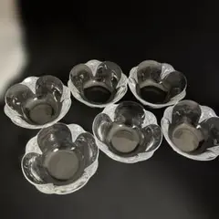 美品　HOYA　ガラス　小鉢　花びら型　鉢　ボウル 　6個セット