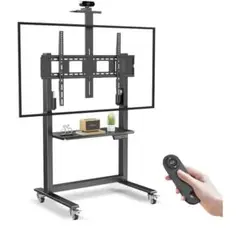 電動昇降テレビスタンド キャスター付き　52-86インチ対応 耐荷重70KG