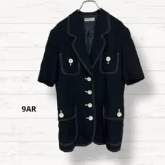 【（株）リズバーン】半袖ジャケット 麻混 カジュアル 前開き 9AR 2769