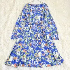 6124 part2 junko shimada フラワープリントワンピース 青