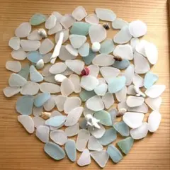 ✳️天然シーグラス　サイズMIX 美品　ミニ貝殻おまけ付き✳️