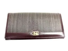 CELINE セリーヌ ブラウン 馬車金具 がま口 長財布 #6052