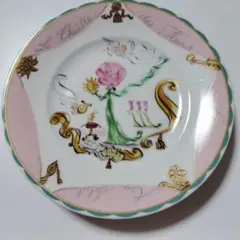 資生堂花椿 1991年ノベルティ Herentranデザイン皿 ピンク