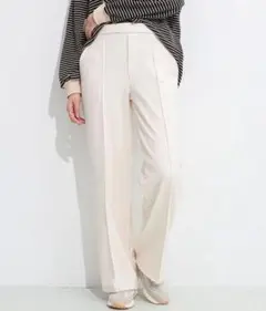 by LEGNA ストレッチセンタープレスパンツ 裏起毛