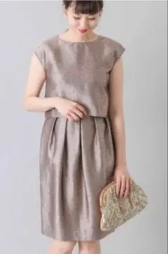 美品URBAN RESEARCH ROSSO ノースリーブ膝丈ワンピース