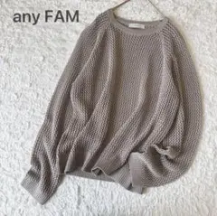 any FAM エニファム サマーニット メッシュ 長袖 重ね着 ラメ糸