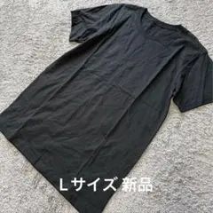 少し長めの丈シンプル無地半袖Tシャツ黒L新品