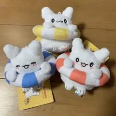 美品【はなまるおばけ】マスコット ぷかぷかうきわ~全3種コンプセット~