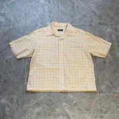 old uniqlo 短丈 チェックシャツ　ボックスシルエット　シアサッカー