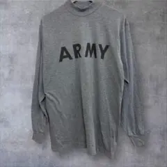 US古着 ハイネックロンT XXL ARMY アーミー　グレー