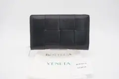BOTTEGA VENETA ラウンドファスナー長財布 イントレチャート 黒 美