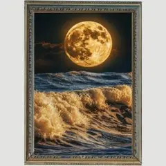 Ｐ1068 開運満月 安定と浄化【開運•風水•絵画風・ヒーリング