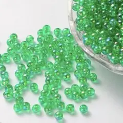 グリーン アクリル ビーズ 約4mm 50g 1700個 推し活 緑