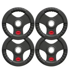 ★新品・送料無料★バーベルプレート計60kgセット(15kg×4枚) ラバー