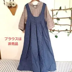 ストライプノースリーブロングワンピース