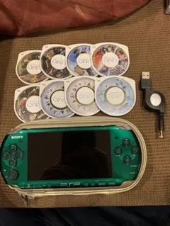 PSP-3000本体(グリーン) ソフト8本付き