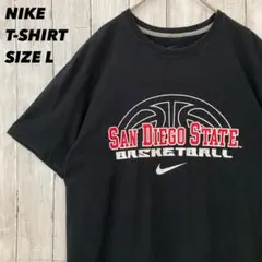 NIKE ナイキ　カレッジバスケットボールプリントTシャツ　L 黒　アメリカ古着