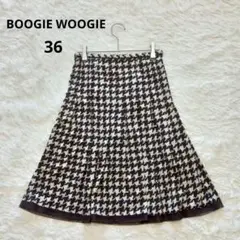 美品《BOOGIE WOOGIE》ブギウギ 千鳥格子 ひざ丈フレアスカート 36