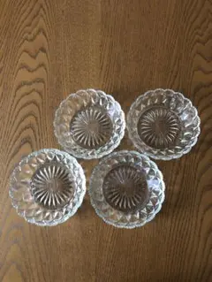 カットガラス皿 4個セット 約11cm